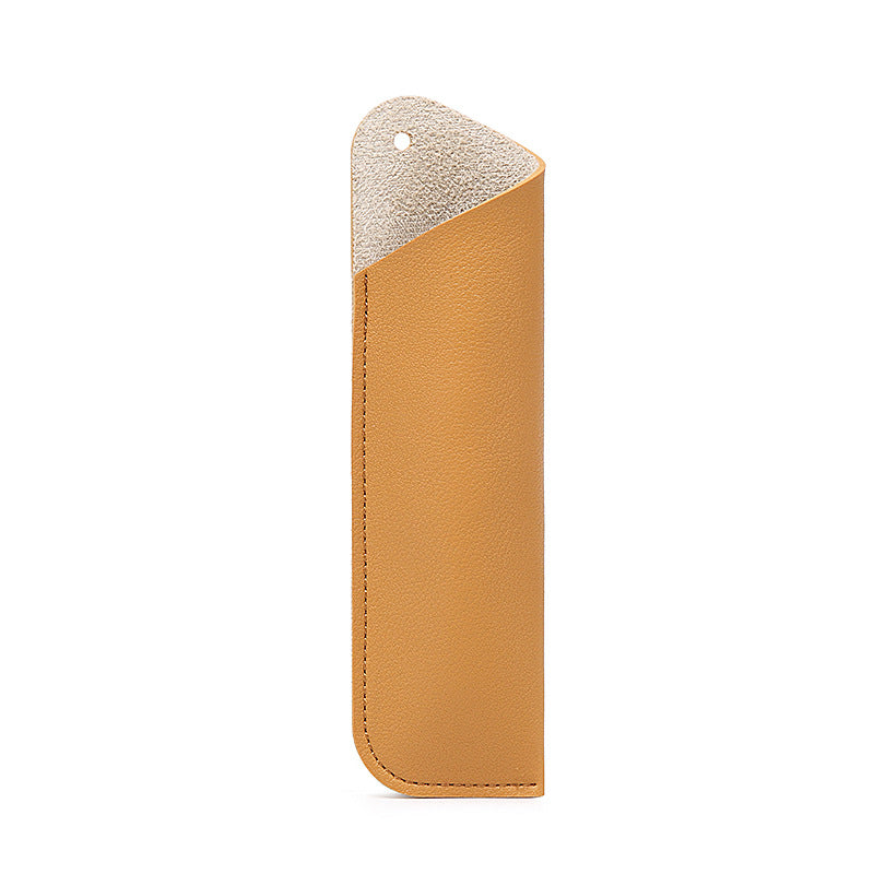 Wholesale PU Leather Creative Simple Pen Protective Cover Diy Student Solid Color Pencil Bag